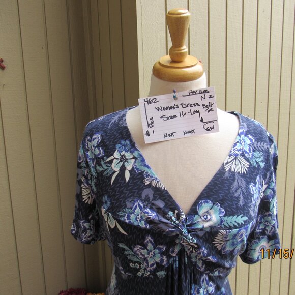 #462  WOMAN'S LONG FLORAL COMFYN DRESS BY PER UNA  (SIZE 16) - Picture 2 of 3